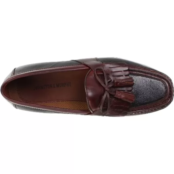 imageJohnston amp Murphy Mens Aragon Kiltie Tassel Casual Dress ShoeClassic DesignLeather Textile LiningLeather Sole with Rubber HeelBlack SmoothAntique Mahogany Waxed