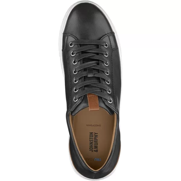 imageJohnston amp Murphy Mens Banks LacetoToe Shoe  Retro Style Sheepskin Lining nbspVachettanbspLeather Trim nbspTRUFOAMnbspFootbed  Rubber Cup SoleBlack Sheepskin