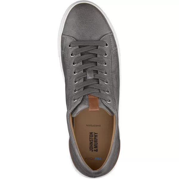 imageJohnston amp Murphy Mens Banks LacetoToe Shoe  Retro Style Sheepskin Lining nbspVachettanbspLeather Trim nbspTRUFOAMnbspFootbed  Rubber Cup SoleGray Italian Washed Sheepskin
