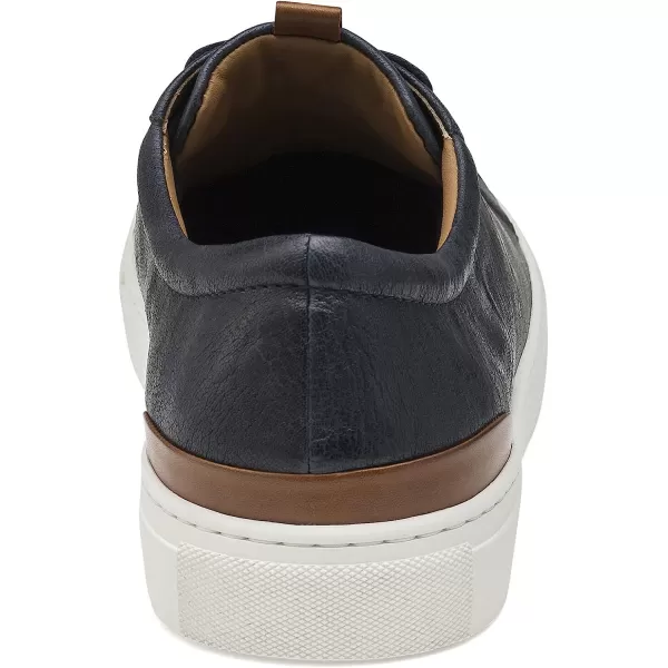 imageJohnston amp Murphy Mens Banks LacetoToe Shoe  Retro Style Sheepskin Lining nbspVachettanbspLeather Trim nbspTRUFOAMnbspFootbed  Rubber Cup SoleNavy Italian Washed Sheepskin