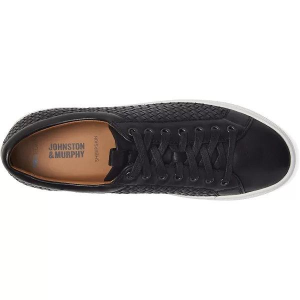imageJohnston amp Murphy Mens Banks Woven LacetoToe Shoes  Mens Walking Shoes Casual Shoes for Men Sneakers for Men Slip On Sneakers TRUFOAM Cushioned Footbed amp Rubber SoleBlack Sheepskin