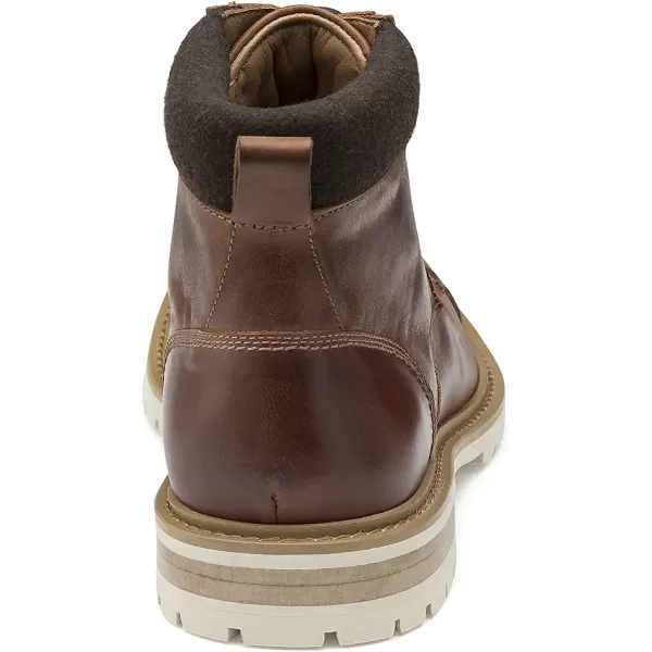 imageJohnston amp Murphy Mens Barrett Cap Toe Boot  Rugged FullGrain Leather  Advanced Cushioning  Tonal amp Heathered Laces  Superior Comfort  LaceUp BootsCognac Full Grain