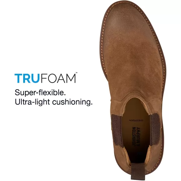 imageJohnston amp Murphy Mens Barrett Chelsea Boot  FullGrain Leather or Suede  Classic Design  Side Stretch Gores  Advanced Cushioning  Superior ComfortCharcoal Full Grain