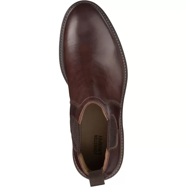 imageJohnston amp Murphy Mens Barrett Chelsea Boot  FullGrain Leather or Suede  Classic Design  Side Stretch Gores  Advanced Cushioning  Superior ComfortMahogany Full Grain