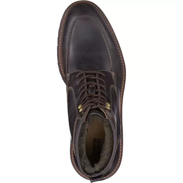imageJohnston amp Murphy Mens Barrett Moc Toe Shearling Boot  Rugged FullGrain Leather nbspAdvanced Cushioningnbsp ShearlingLined Shaft  Tonal amp Heathered Laces  Superior ComfortDark Brown Full Grain