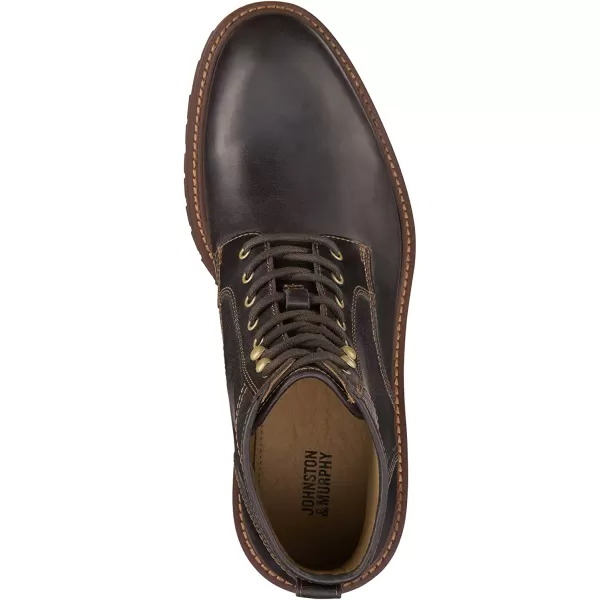 imageJohnston amp Murphy Mens Barrett Plain Toe Boot  FullGrain Leather or Suede  Advanced Cushioning  Tonal amp Heathered Laces  Superior ComfortDark Brown Full Grain