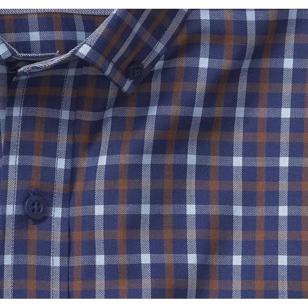 imageJohnston amp Murphy Mens ButtonCollar Premium Cotton ShirtMultilayered Plaid
