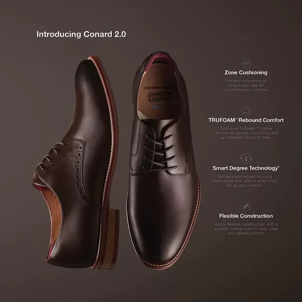 imageJohnston amp Murphy Mens Conard 20 Plain ToeMahogany Full Grain