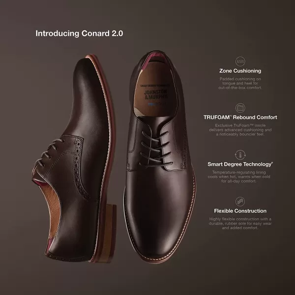 imageJohnston amp Murphy Mens Conard 20 Plain ToeMahogany Full Grain