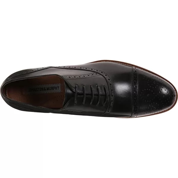 imageJohnston amp Murphy Mens Conard Cap ToeHandBurnished LeatherRubber SoleBlack Italian Calfskin
