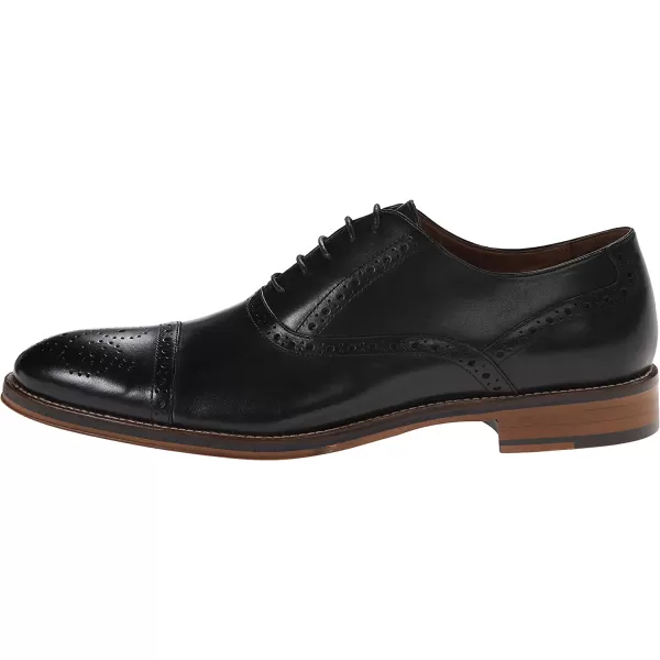 imageJohnston amp Murphy Mens Conard Cap ToeHandBurnished LeatherRubber SoleBlack Italian Calfskin