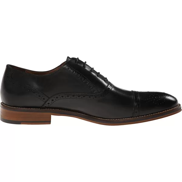 imageJohnston amp Murphy Mens Conard Cap ToeHandBurnished LeatherRubber SoleBlack Italian Calfskin