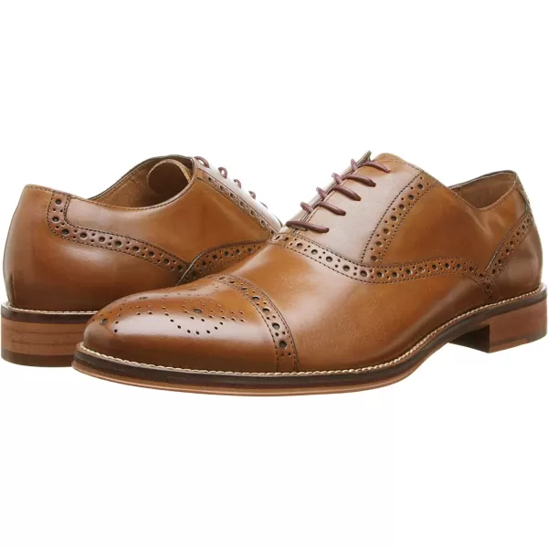 imageJohnston amp Murphy Mens Conard Cap ToeHandBurnished LeatherRubber SoleTan Italian Calfskin