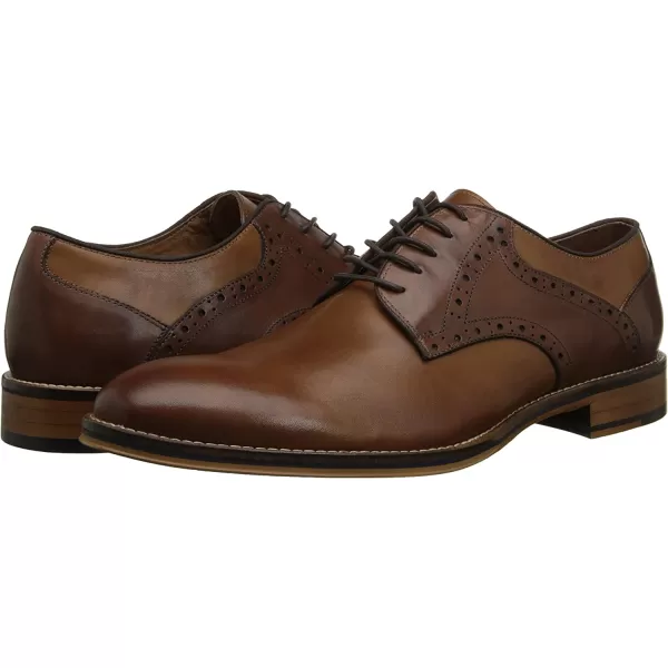 imageJohnston amp Murphy Mens Conard Cap ToeHandBurnished LeatherRubber SoleTanDark Brown Italian Calfskin