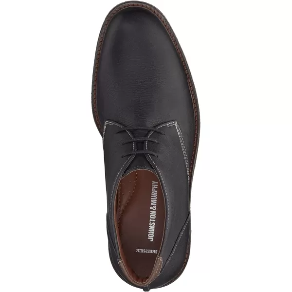 imageJohnston amp Murphy Mens Copeland Chukka Casual BootClassic DesignCrepe Rubber SoleMemoryFoam CushioningWaterResistantBlack Tumbled Full Grain