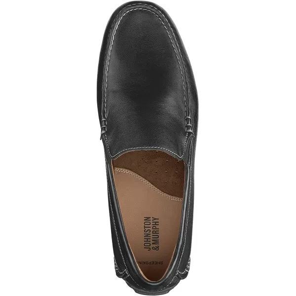 imageJohnston amp Murphy Mens Cort Venetian Shoe  Full Coverage Flexible EVA Sole  Removable Cushioned InsoleBlack Full Grain
