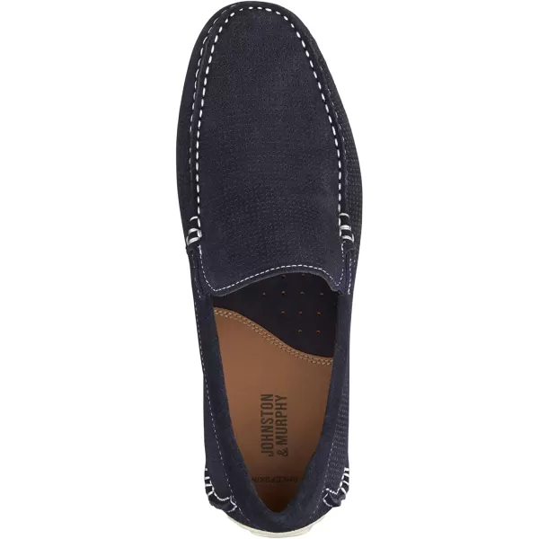 imageJohnston amp Murphy Mens Cort Venetian Shoe  Full Coverage Flexible EVA Sole  Removable Cushioned InsoleNavy Perfed Nubuck