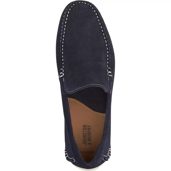 imageJohnston amp Murphy Mens Cort Venetian Shoe  Full Coverage Flexible EVA Sole  Removable Cushioned InsoleNavy Perfed Nubuck
