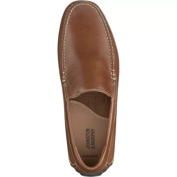 imageJohnston amp Murphy Mens Cort Venetian Shoe  Full Coverage Flexible EVA Sole  Removable Cushioned InsoleTan Full Grain