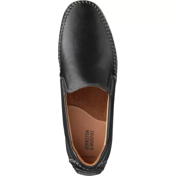 imageJohnston amp Murphy Mens Cort Whipstitch Venetian  Casual Shoe  Leather DriverBlack Full Grain