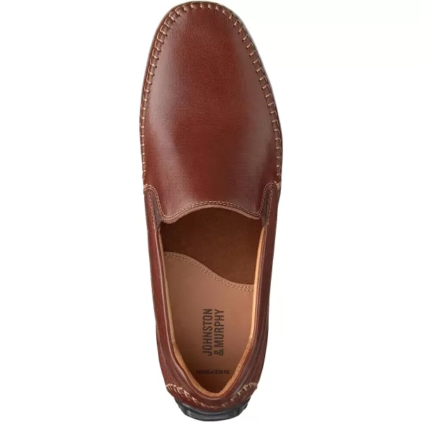 imageJohnston amp Murphy Mens Cort Whipstitch Venetian  Casual Shoe  Leather DriverMahogany Full Grain