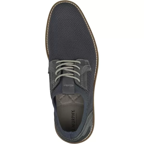 imageJohnston amp Murphy Mens Duncan Knit Plain Toe Shoe  Mens Walking Shoes Casual Shoes for Men Mens Casual Shoes Flexible Knit Shoes for Men Cushioned EVA Insole amp Sawtooth EVA SoleNavy KnitCamoembossed Leather