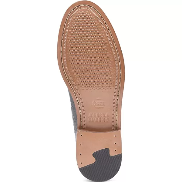 imageJohnston amp Murphy Mens Halstead Penny Loafers  Mens Dress Shoes Leather Moccasin Shoes Dress Shoes for Men Cushioned Footbed amp Leather Sole Mens Penny Loafers Business Casual ShoesBlack Crocembossed Full Grain