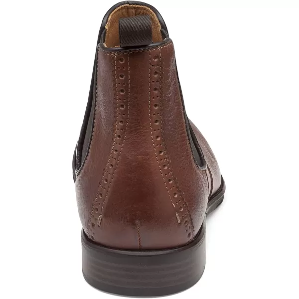 imageJohnston amp Murphy Mens Henrick Chelsea Boot nbspBurnished Leathernbspamp Waxed Suede  Classic Design  Side Stretch Gores  Foam Cushioned Footbed  Superior ComfortCognac Full Grain
