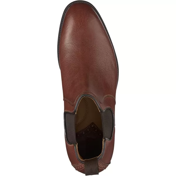 imageJohnston amp Murphy Mens Henrick Chelsea Boot nbspBurnished Leathernbspamp Waxed Suede  Classic Design  Side Stretch Gores  Foam Cushioned Footbed  Superior ComfortCognac Full Grain