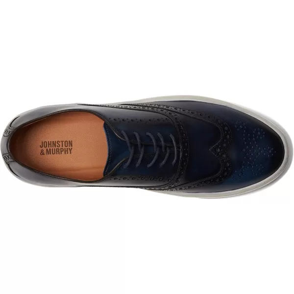 imageJohnston amp Murphy Mens Hollins Wingtip Shoe  Mens Walking Shoes Casual Shoes for Men Sneakers for Men Dress Sneakers Rubber Sole amp Cushioned FootbedNavy Full Grain