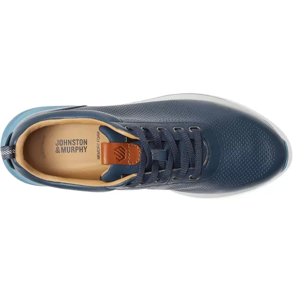 imageJohnston amp Murphy Mens Kinnon Perfed Jogger Shoes  Mens Walking Shoes Casual Shoes for Men Sneakers for Men Lace Sneakers EVA Cushioned Footbed amp Rubber SoleNavy Full Grain