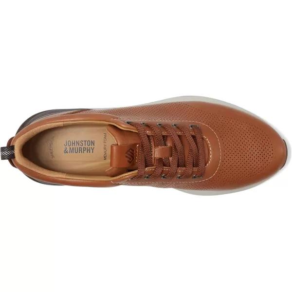 imageJohnston amp Murphy Mens Kinnon Perfed Jogger Shoes  Mens Walking Shoes Casual Shoes for Men Sneakers for Men Lace Sneakers EVA Cushioned Footbed amp Rubber SoleTan Full Grain
