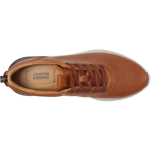 imageJohnston amp Murphy Mens Kinnon Perfed Jogger Shoes  Mens Walking Shoes Casual Shoes for Men Sneakers for Men Lace Sneakers EVA Cushioned Footbed amp Rubber SoleTan Full Grain