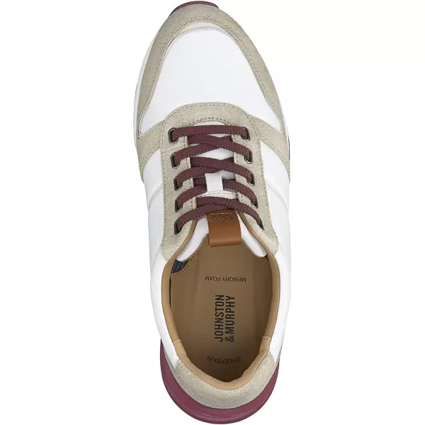 imageJohnston amp Murphy Mens Kinnon UThroat Shoes  Mens Walking Shoes Casual Sneakers EVA Cushioned Footbed Rubber SoleWhite SuedeRecycled Polyester