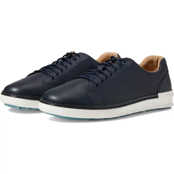 imageJohnston amp Murphy Mens McGuffey GL1 Hybrid LacetoToe Golf Shoe  Waterproof Construction  Superior Cushioning  HybridLug Rubber SoleNavy Full Grain