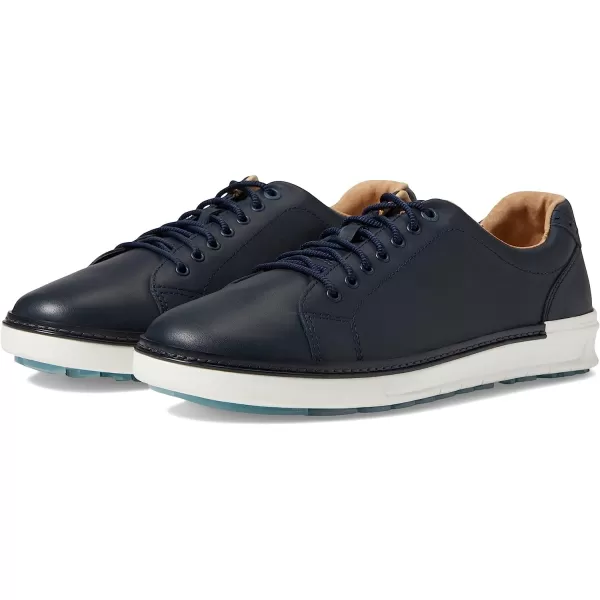 imageJohnston amp Murphy Mens McGuffey GL1 Hybrid LacetoToe Golf Shoe  Waterproof Construction  Superior Cushioning  HybridLug Rubber SoleNavy Full Grain