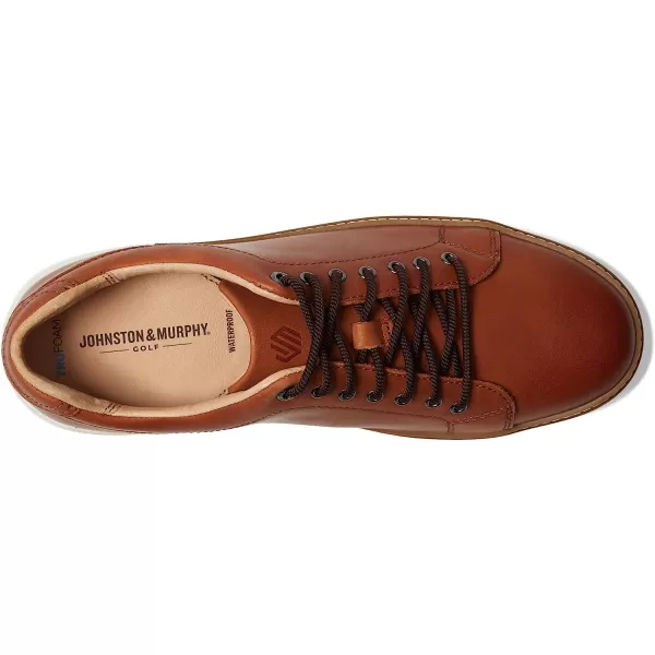 imageJohnston amp Murphy Mens McGuffey GL1 Hybrid LacetoToe Golf Shoe  Waterproof Construction  Superior Cushioning  HybridLug Rubber SoleTan Full Grain