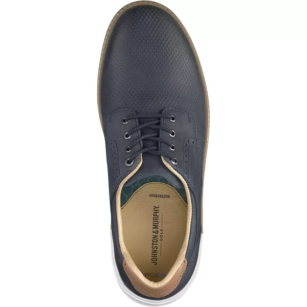 imageJohnston amp Murphy Mens McGuffey GL2 Hybrid Golf Shoe  Waterproof Construction  Superior Cushioning  HybridLug Rubber SoleNavy Oiled Embossed Full Grain