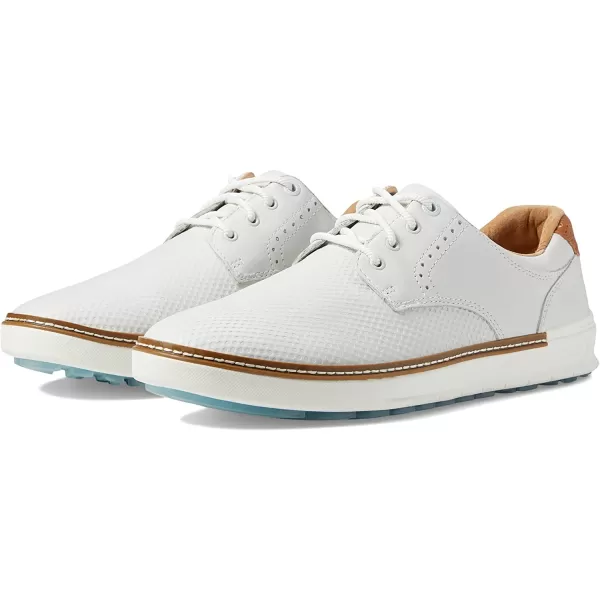 imageJohnston amp Murphy Mens McGuffey GL2 Hybrid Golf Shoe  Waterproof Construction  Superior Cushioning  HybridLug Rubber SoleWhite Embossed Full Grain