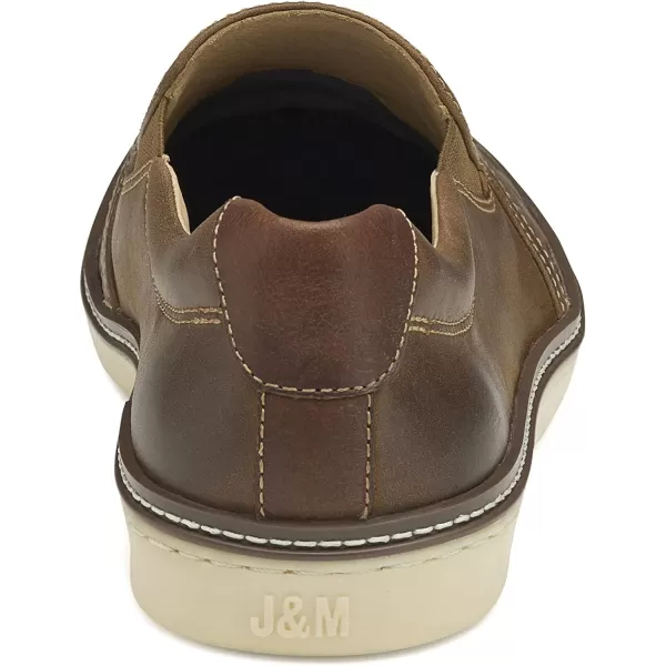 imageJohnston amp Murphy Mens McGuffey Skull Embossed SlipOn Shoe  Cushioned Insole  Skeletal Leather LiningBrown Oiled Full Grain