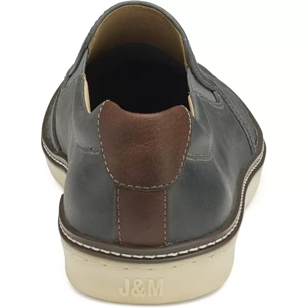 imageJohnston amp Murphy Mens McGuffey Skull Embossed SlipOn Shoe  Cushioned Insole  Skeletal Leather LiningGray Oiled Full Grain