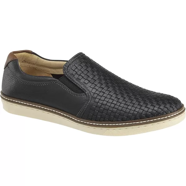 imageJohnston amp Murphy Mens McGuffey Woven SlipOn Shoe nbspClassic Lightweight SneakerBlack Full Grain Leather