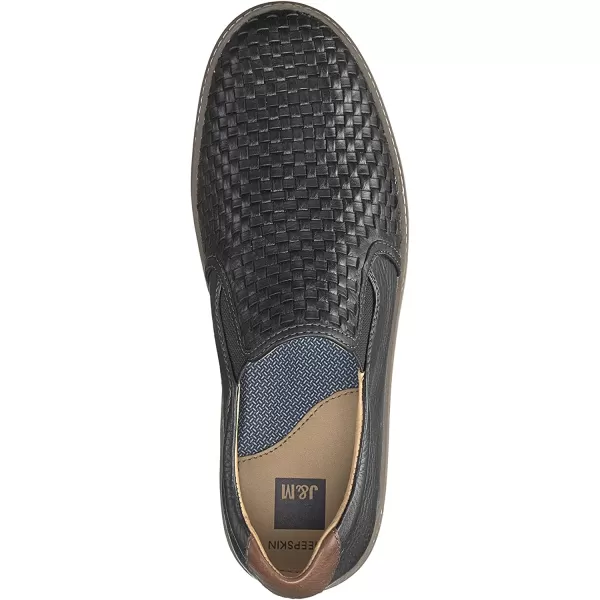 imageJohnston amp Murphy Mens McGuffey Woven SlipOn Shoe nbspClassic Lightweight SneakerBlack Full Grain Leather