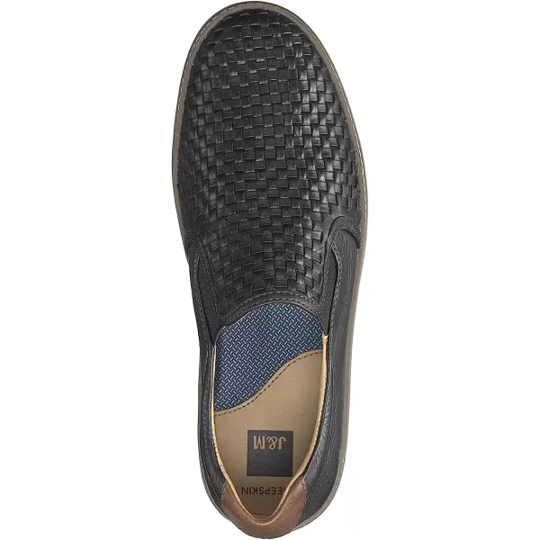imageJohnston amp Murphy Mens McGuffey Woven SlipOn Shoe nbspClassic Lightweight SneakerBlack Full Grain Leather