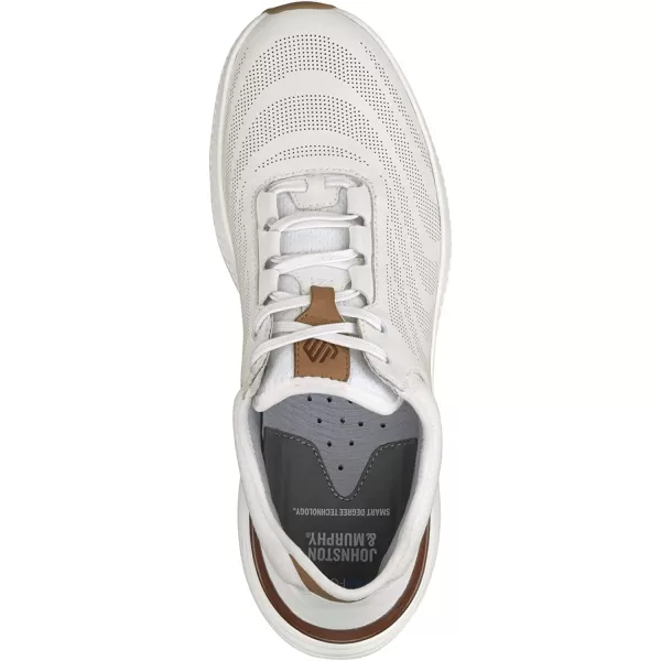imageJohnston amp Murphy Mens RT1Luxe  Sneakers for Men Mens Fashion Sneakers Mens Casual Shoes TemperatureRegulating Comfort Removable EVA Cushioned FootbedWhite Full Grain