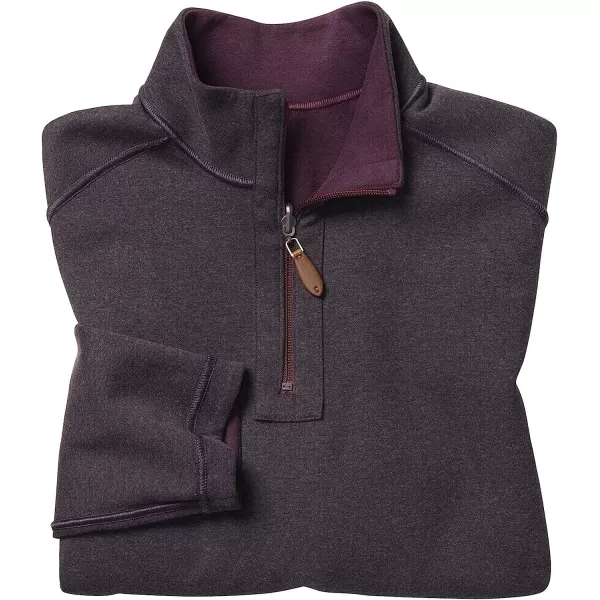 imageJohnston amp Murphy Mens Reversible Solid QuarterZipBurgundyCharcoal