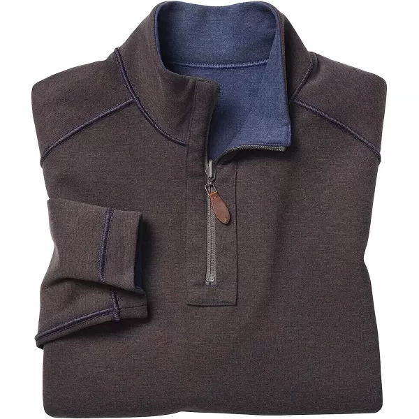 imageJohnston amp Murphy Mens Reversible Solid QuarterZipNavyBrown