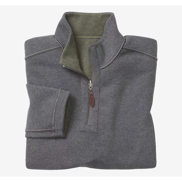 imageJohnston amp Murphy Mens Reversible Solid QuarterZipOliveCharcoal