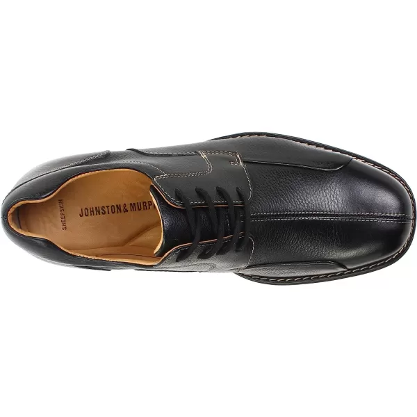 imageJohnston amp Murphy Mens Shuler Moc Toe SlipOn Shoe  Cushioned Footbed  FullGrain Leather  Rubber Sole  Padded Collar  Superior ComfortBlack Tumbled Calf