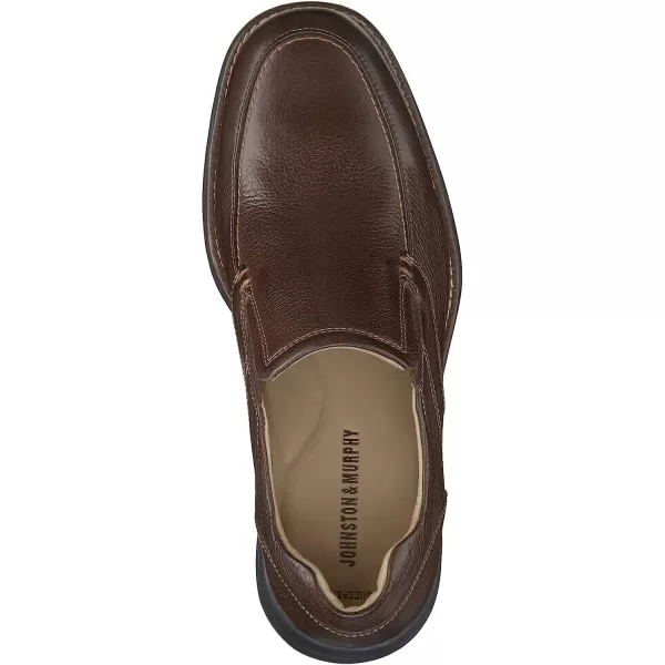 imageJohnston amp Murphy Mens Shuler Moc Toe SlipOn Shoe  Cushioned Footbed  FullGrain Leather  Rubber Sole  Padded Collar  Superior ComfortBrown Full Grain